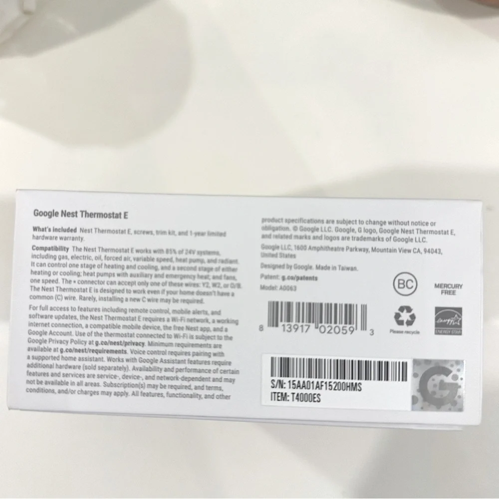 ✨BNIB Sealed Box✨Google Nest Thermostat E … 💠Never Used💠